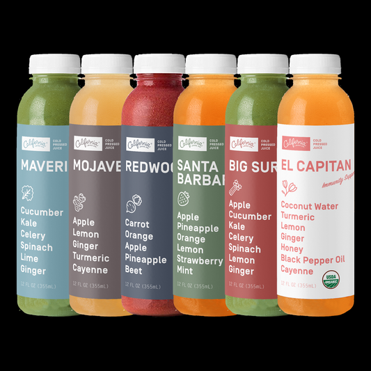 California Juice Co variety pack, 18 bottles, ships cold